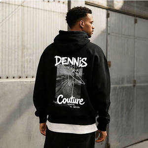 Sudadera con Capucha Corta para <span class=keywords><strong>Hombre</strong></span>, de Alta Calidad, con Logotipo Impreso en Negro, 100% Algodón, Personalizada, Unisex, con Estampado Puff, Sudadera Extra Grande con Capucha - Product Image 2