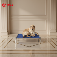 Lit surélevé pour animaux de compagnie avec cadre en alliage d'aluminium, portable et résistant aux morsures, pour chiens de grande, moyenne et petite taille, idéal pour l'extérieur et rafraîchissant