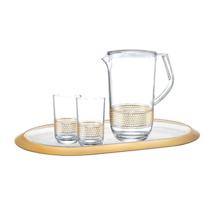 เหยือกใส่เครื่องใช้บนโต๊ะอาหารมีห่วงสีทองแก้วชามถั่วถาดเสิร์ฟ - Product Image 2