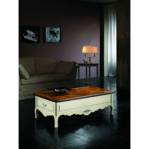 Tavolino da caffè in ciliegio tinta unita con 2 cassetti Design minimalista quadrato durevole casa soggiorno mobili - Product Image 1