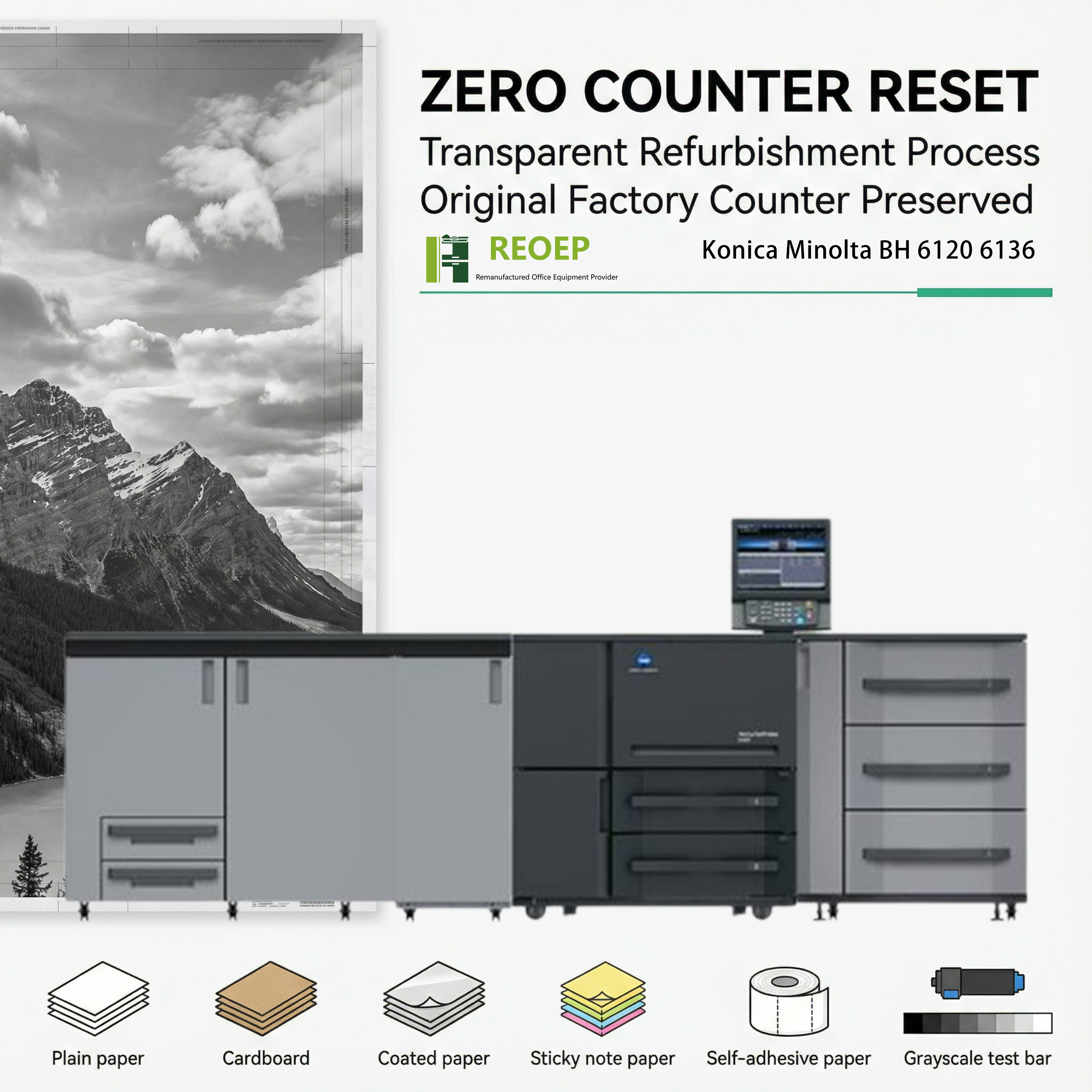 REOEP Laser Photo Copier Machine Photocopier Used Photocopy Printer For Konica Minolta 6136 6120 Copiers