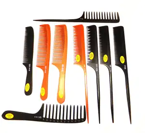 Jual kustom sisir ekor tikus plastik sisir tata rambut salon set sisir tukang cukur hitam antistatis untuk meluruskan rambut