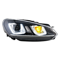 Ensemble de phares LED pour VW Golf 6 2009-2012, DRL, réglage dynamique, double lentille de projecteur en U, accessoires automobiles