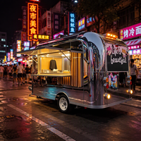 Remorque alimentaire mobile en acier inoxydable Hongduhui, cuisine commerciale entièrement équipée pour la restauration de rue, OEM ODM