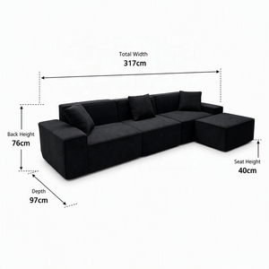 Canapé modulaire compressé en chenille <span class=keywords><strong>de</strong></span> 3m+ avec ressorts, sans cadre, effet nuage, pour projets <span class=keywords><strong>de</strong></span> mobilier <span class=keywords><strong>de</strong></span> salon - Vente en gros - Product Image 6
