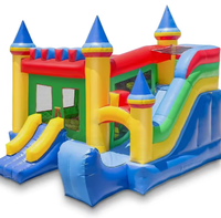 Château gonflable commercial d'extérieur en gros avec double toboggan en bâche PVC pour événements et entreprises