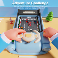 Jeu d'aventure de course automobile, jouet de voiture de simulation interactif pour enfants en plastique rose, volant musical, jeu de table éducatif