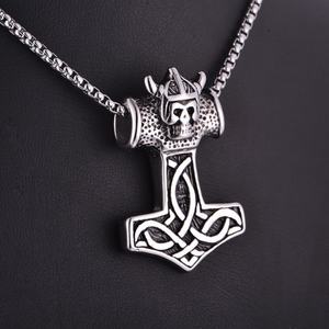 Collares y Colgantes de Martillo, Amuletos con Diseño de Fantasma, Joyería Hip Hop Punk, Accesorios de Calavera Vikinga de Acero Inoxidable - Product Image 5