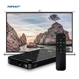 Topleo Máy Chiếu DLP Mini Tại Nhà Máy Chiếu Không Dây DLP Video Full Hd 4K WIFI P09 II 1G 8G Máy Chiếu Android Công Sở Màu Đen