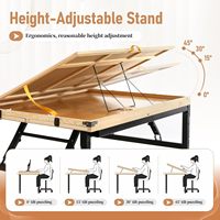 Table de puzzle de 1500 pièces avec pieds réglables, table de puzzle portable en bois à 3 angles inclinables avec 4 tiroirs et couvercle