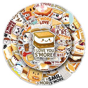 50 Pezzi Adesivi <span class=keywords><strong>Divertenti</strong></span> a Tema S'mores, Dessert e Biscotti, Direttamente dalla Fabbrica, per Piatti, Scrivania, Diario e Decorazioni - Product Image 5