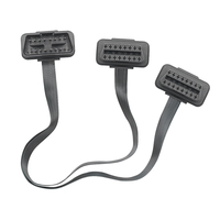OBD2 Male to Dual Female Connector Adapter Cable 8 Pin 2IN1 Converted OBD2 Splitter Y Flat Extension Cable