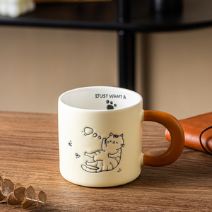 Taza creativa con diseño <span class=keywords><strong>de</strong></span> gato pintada a mano, Taza <span class=keywords><strong>de</strong></span> cerámica, <span class=keywords><strong>regalo</strong></span> <span class=keywords><strong>de</strong></span> cumpleaños <span class=keywords><strong>para</strong></span> hombres, mujeres, uso doméstico, <span class=keywords><strong>desayuno</strong></span>, taza <span class=keywords><strong>de</strong></span> café <span class=keywords><strong>de</strong></span> cerámica - Product Image 3