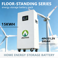 Batterie de stockage d'énergie monophasée sur pied 51,2 V 15 kWh LiFePO4 pour système solaire domestique