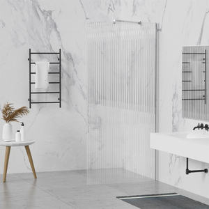 Simple Design <strong>Bath</strong> 6mm <strong>Grey</strong> Glass Fixed <strong>Panel</strong> Aluminum Semi-frameless Adjustable SUS 304 Rod Shower Screen - Product Image 6