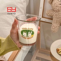 Verre à boire transparent créatif 400ml 350ml, tasse à café glacé, gobelet à jus, tasse à thé au lait, verres à eau