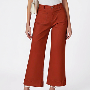Pantalones vaqueros holgados de pierna ancha para mujer, pantalones vaqueros 2025 con logotipo personalizado a la venta, pantalones vaqueros de pierna ancha hechos a medida - Product Image 1