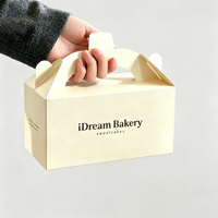 Boîtes à gâteaux blanches haut de gamme pour mariage, étanches et gaufrées, 4 pouces, avec poignée, pour livraison ou cadeau
