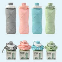 Bouteille d'eau pliable en silicone de qualité supérieure, grande capacité, anti-fuite, pliable, directement de l'usine