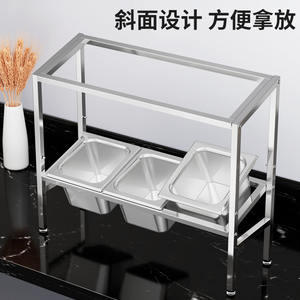 Estante de servicio inclinado de doble capa de acero inoxidable Yongkang para tiendas de té con leche, uso comercial con tapa, resistencia a la corrosión - Product Image 3