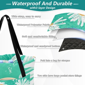 Chinese Online Market Custom Logo Wholesale Large Vintage Waterproof Portable <b>Picnic</b> <b>Blankets</b> Washable Foldable Hand Bags - Product Image 3