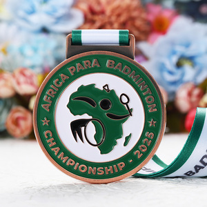 Medalla Personalizada de Metal, Aleación de Zinc, Chapada en Oro, Plata y Cobre, Esmalte, Personalización de Medallas de Bádminton para Competición - Product Image 3