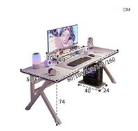 Bureaux d'ordinateur à bas prix pour adultes et étudiants, blanc/noir, table de travail moderne pour le jeu et le bureau à domicile