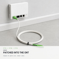Kabel Patch Fiber Optik SC/APC ke SC/APC, Single Mode Simplex 3.0mm Putih LSZH, 1m 2m 3m 5m 10m untuk FTTH