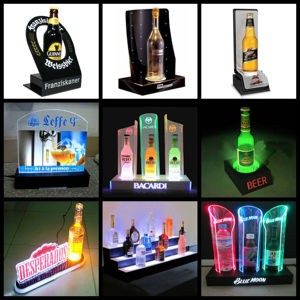 Nhà máy tùy chỉnh thanh thắp sáng Kệ rượu bo Giá rượu Acrylic sáng tạo glorifer Led đứng lên chai rượu vang hiển thị - Product Image 2