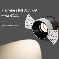 Plafonnier LED encastré haute performance avec cadre 10w et sans spot décoratif, tube lumineux pré-encastré