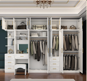 Armario Minimalista Ensamblado de 5-6 <span class=keywords><strong>Puertas</strong></span>, Mueble de Almacenamiento Grande para Dormitorio, Organizador de Ropa que Ahorra Espacio - Product Image 3