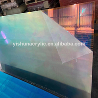 Prix d'usine, vente en gros, feuilles acryliques en plastique PMMA flexibles iridescentes dichroïques de couleur arc-en-ciel, 1-12 mm