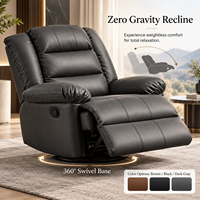 Fauteuil inclinable pivotant en cuir véritable italien, mode inclinaison zéro gravité, rembourrage épais, écologique, pour salon