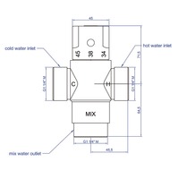Robinet mélangeur thermostatique à poignée unique en chrome DN32 de 1 1/4 pouces, robinet mélangeur de douche en laiton pour salle de bain, chauffe-eau solaire électrique
