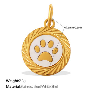 Ciondoli in Acciaio Inox Placcato Oro 18K con Madreperla, Pendenti a Forma di Farfalla, Stella, <span class=keywords><strong>Sole</strong></span>, Cuore, Luna e Croce - Product Image 6