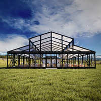 Structure en aluminium en forme de véranda, orangera, atrium, tente de réception de mariage, toit en verre transparent, événements extérieurs de luxe haut de gamme