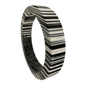 Bracelet manchette tendance vintage en résine acrylique rayée arc-en-ciel, élégant et unisexe, idéal pour les cadeaux d'anniversaire ou de mariage pour femme - Product Image 3