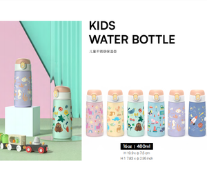 Nouvelle gourde enfant 2026 de 473 ml au design mignon, sans BPA, en acier inoxydable avec paille pour l'école - Product Image 2