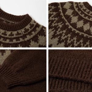 Suéter de Punto al por Mayor, Suéter de Invierno de Manga Larga, Suéter de Punto Personalizado con Patrón, Mezcla de Lana Mohair, Suéter de Punto Grueso para Hombre - Product Image 6