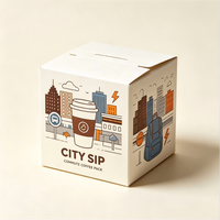 Boîte à grains de café rigide de qualité alimentaire, couleur ivoire, avec bande de déchirement à une seule traction, écologique, biodégradable, personnalisable, en carton blanc