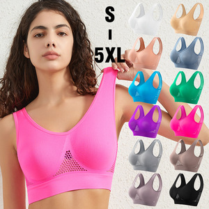 FCJ taglie forti da donna XL allenamento sport reggiseno Push-Up regolabile Yoga Fitness Running piccolo petto elastico stampato Spandex