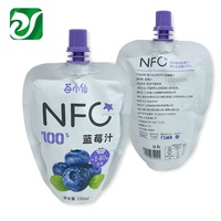 Kemasan Pouch Plastik Cetak Kustom OEM ODM dengan Spout untuk Jus Blueberry
