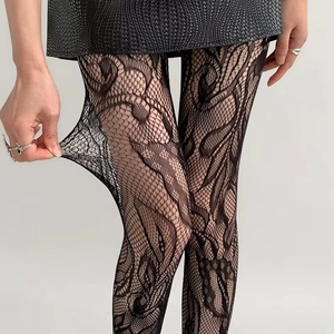 Medias de red florales de moda de verano, pantimedias <span class=keywords><strong>blancas</strong></span> <span class=keywords><strong>transparentes</strong></span> anti-rozaduras, leggings huecos de encaje y spandex sostenibles - Product Image 1