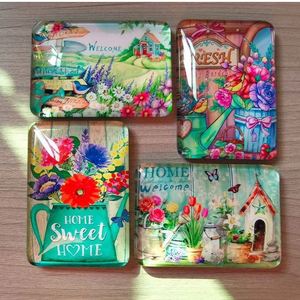 สติ๊กเกอร์แม่เหล็กติดตู้เย็นลายสวนวินเทจ สติ๊กเกอร์ติดตู้เย็นลายดอกไม้สร้างสรรค์แบบวาดด้วยมือ - Product Image 6