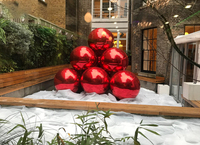 Décoration boule à miroir gonflable ballon miroir sphère miroir géant pour la fête boule rouge scellée grande boule brillante couleur rouge