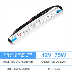 ไดรเวอร์ไฟ LED แบบหรี่แสงได้ 60W/75W แรงดันคงที่ 0-10V/1-10V/10V PWM/Rx  100-240V AC-DC 12V 24V สำหรับป้ายไฟ LED - Product Image 4