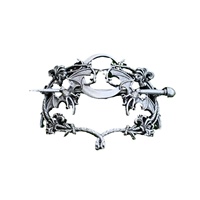 Nouvelle épingle à cheveux vintage en alliage électroplaqué Kun Hong, motif lune de Halloween et chauve-souris, bâton à cheveux coulissant style Viking, bijou pour femme, cadeau, 10 cm