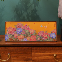 Objets décoratifs de table pour cadeaux d'affaires, nouveau style chinois, en laiton et bois massif, motif richesse et honneur, décoration intérieure pour bureau