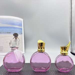 زجاجة عطر فاخرة مسطحة دائرية شفافة قابلة لإعادة الملء بسعة 30 مل و 50 مل و 100 مل - Product Image 2