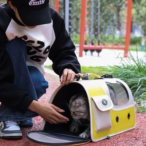 Pet Carrier <b>Cat</b> <b>Backpack</b> Portable Oxford Foldable Large Capacity For Travel With Mesh Window And Comfortable Straps - Product Image 3